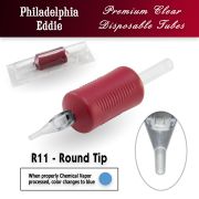 Eddie's 11 Round Tip Disposable Tube - 1.25" Soft Red Grip
