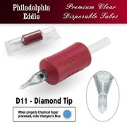 Expired Eddie's 11 Diamond Tip Disposable Tube - 1" Soft Red Grip - Box of 25