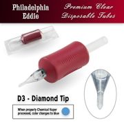 Expired Eddie's 3 Diamond Tip Disposable Tube - 1.25" Soft Red Grip - Box of 25