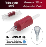Eddie's 7 Diamond Tip Disposable Tube - 1.25" Soft Red Grip