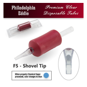 Eddie's 5 Flat Shovel Tip Disposable Tube - 1.25" Soft Red Grip - 5 Pack